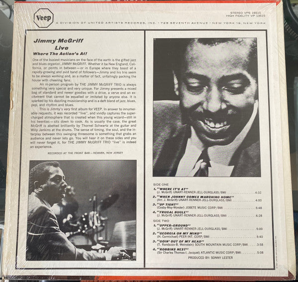 Jimmy McGriff : Live Where The Action's At! (LP, Album)