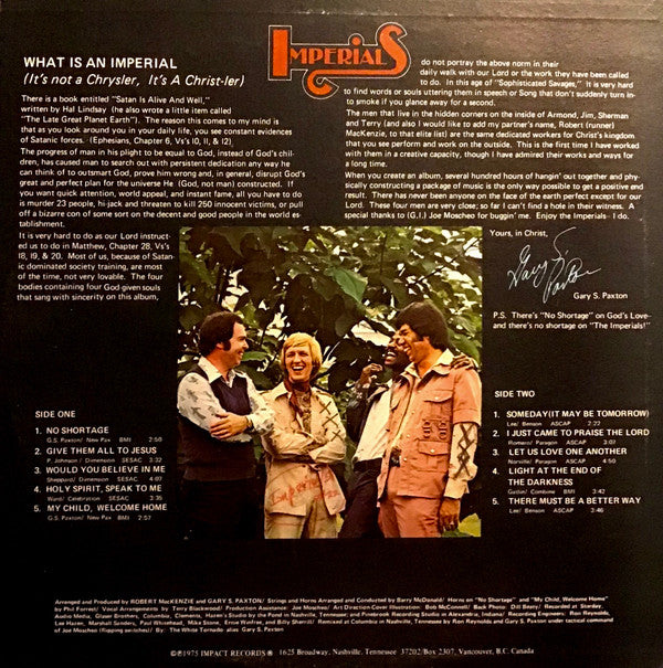 Imperials : No Shortage (LP, Album)
