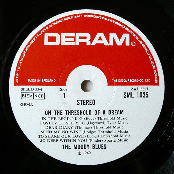 The Moody Blues : On The Threshold Of A Dream (LP, Album, RP, Gat)