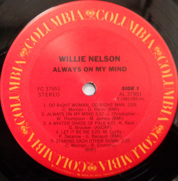 Willie Nelson : Always On My Mind (LP, Album, Pit)