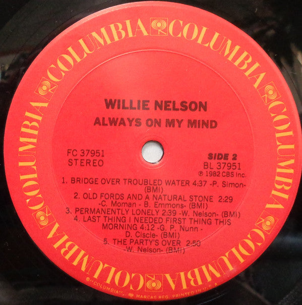 Willie Nelson : Always On My Mind (LP, Album, Pit)
