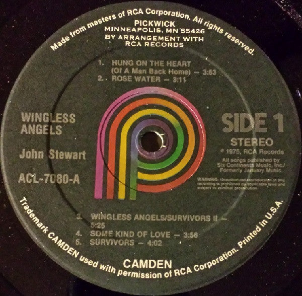 John Stewart (2) : Wingless Angels (LP, Album, RE)