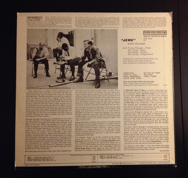 Gerry Mulligan : Jeru (LP, Album, RE)