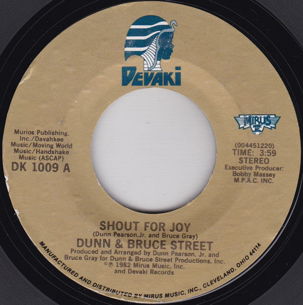 Dunn & Bruce Street : Shout For Joy (7", Styrene, PRC)