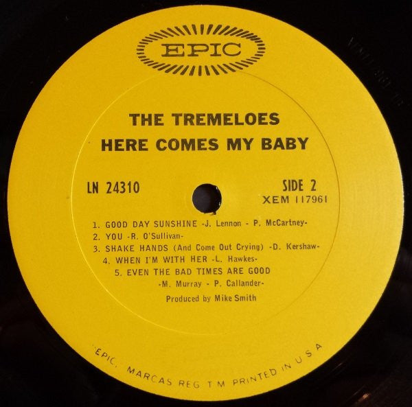 The Tremeloes : Here Comes My Baby (LP, Album, Mono, Ter)
