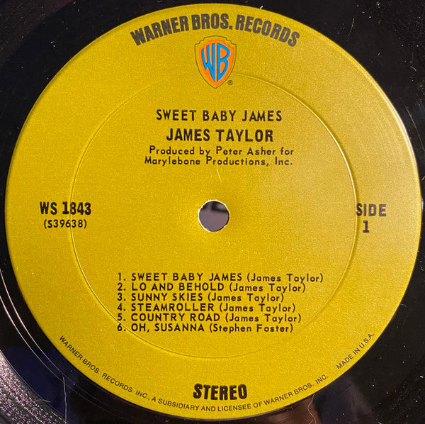 James Taylor (2) : Sweet Baby James (LP, Album, RP)
