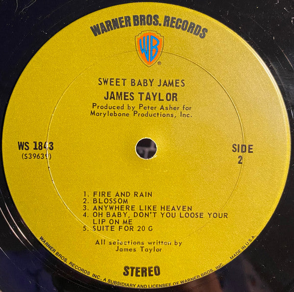 James Taylor (2) : Sweet Baby James (LP, Album, RP)