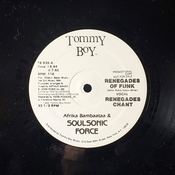 Afrika Bambaataa & Soulsonic Force : Renegades Of Funk (12", Promo)