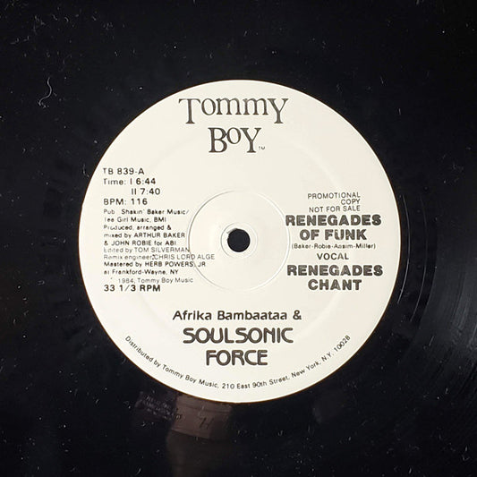 Afrika Bambaataa & Soulsonic Force : Renegades Of Funk (12", Promo)