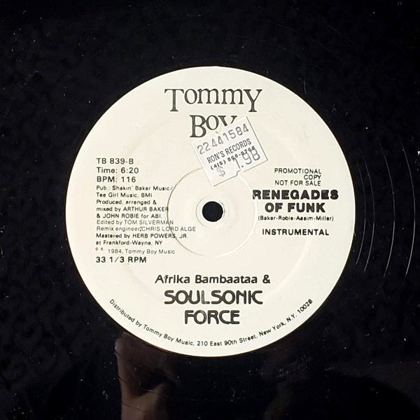 Afrika Bambaataa & Soulsonic Force : Renegades Of Funk (12", Promo)