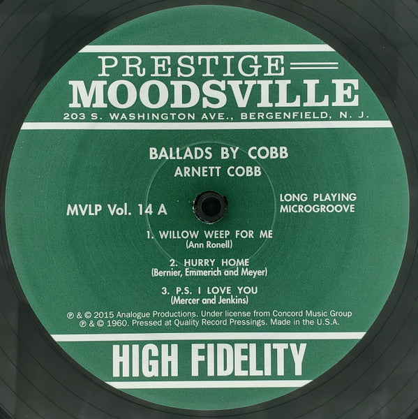 Arnett Cobb : Ballads By Cobb (LP, Album, Ltd, RE, RP, 180)