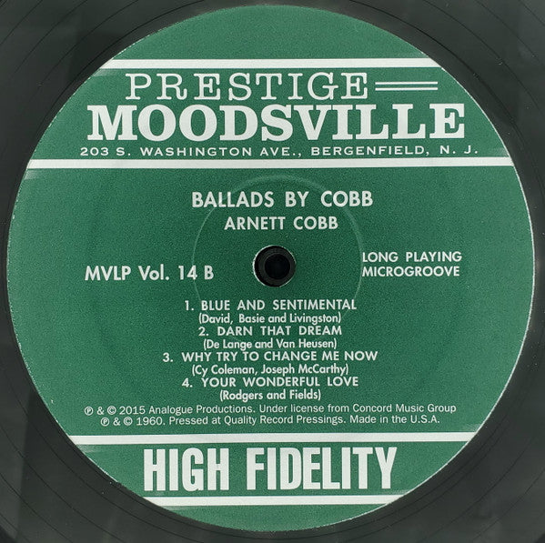 Arnett Cobb : Ballads By Cobb (LP, Album, Ltd, RE, RP, 180)