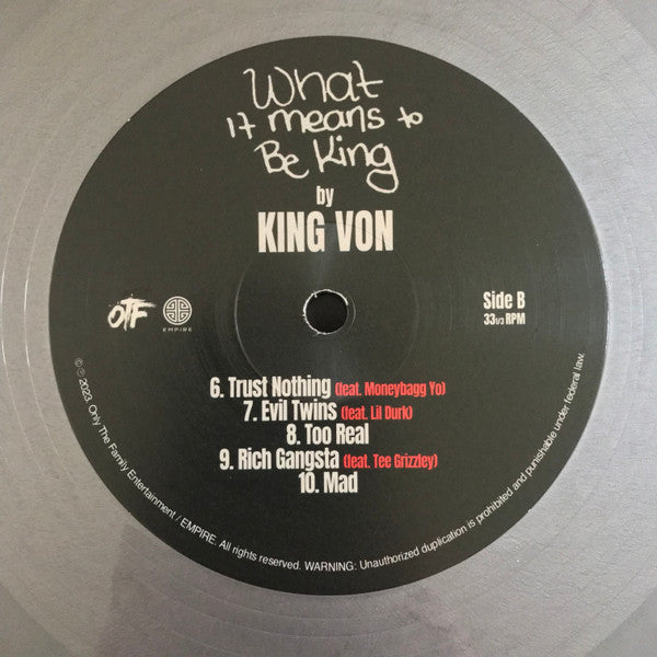 King Von : What It Means To Be King (2xLP, Album, Sil)