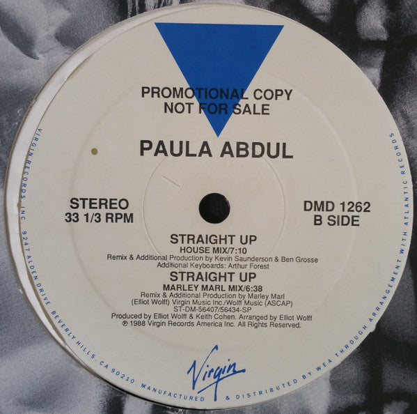 Paula Abdul : Straight Up (12", Promo)