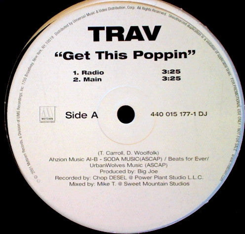 Trav : Get This Poppin (12", Promo)