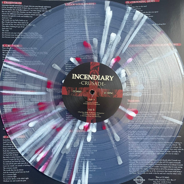 Incendiary (3) : Crusade (12", Album, RP, Cle)