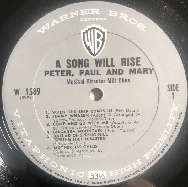 Peter, Paul & Mary : A Song Will Rise (LP, Album, Mono, Ter)