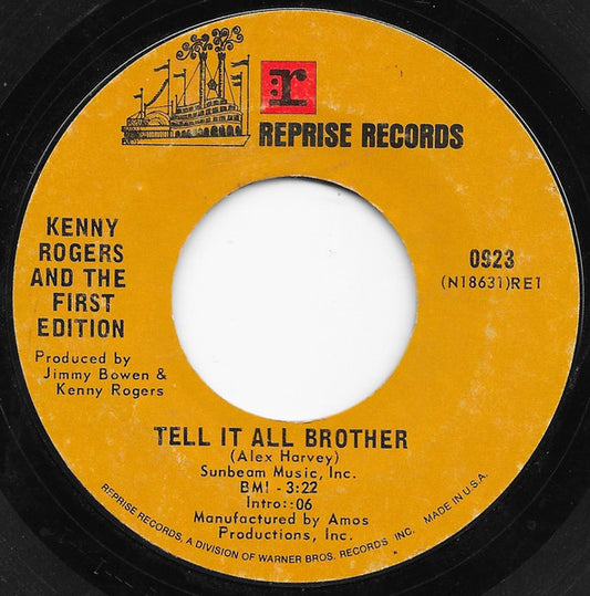 Kenny Rogers & The First Edition : Tell It All Brother / Just Remember You're My Sunshine (7", Single, Ter)