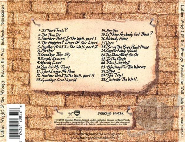 Luther Wright & The Wrongs : Rebuild The Wall (CD, Album)