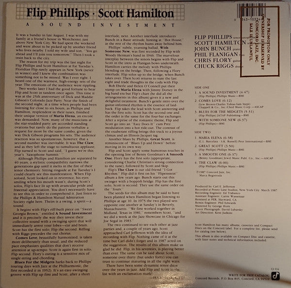 Flip Phillips & Scott Hamilton : A Sound Investment (LP, Album)
