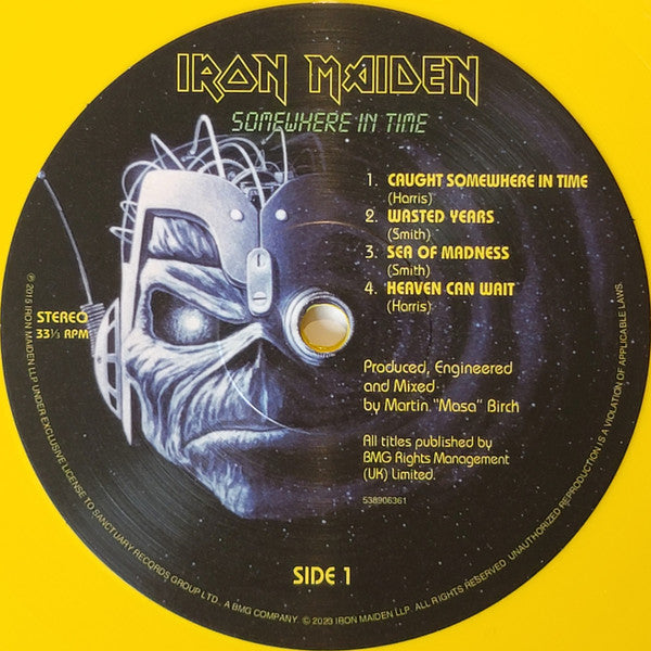 Iron Maiden : Somewhere In Time (LP, Album, RE, Yel)