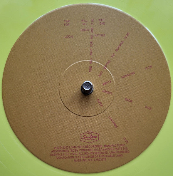 Local Natives : Time Will Wait For No One (LP, Album, Ltd, Can)