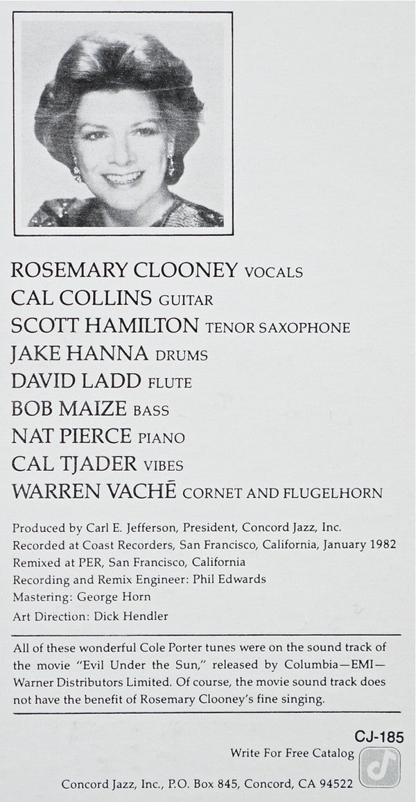 Rosemary Clooney : Rosemary Clooney Sings The Music Of Cole Porter (LP, Album)
