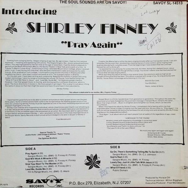 Shirley Finney : Pray Again (LP)