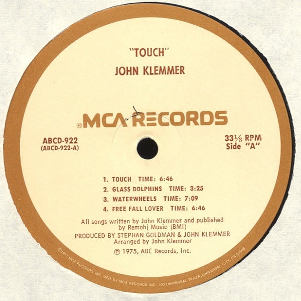 John Klemmer : Touch (LP, Album, RP)