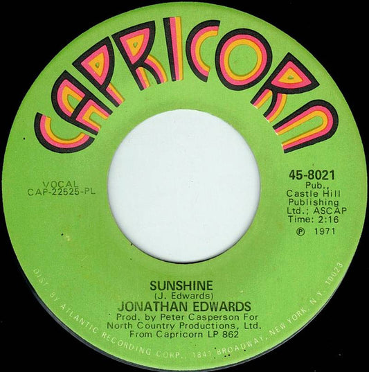 Jonathan Edwards (2) : Sunshine  (7", Single, Mono, PL )