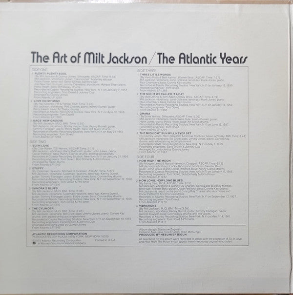 Milt Jackson : The Art Of Milt Jackson - The Atlantic Years (2xLP, Comp, Gat)