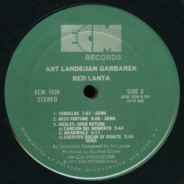 Art Lande / Jan Garbarek : Red Lanta (LP, Album, Pit)