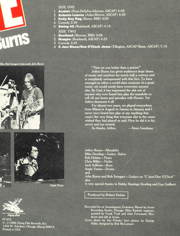 Jethro Burns : Live (LP, Album)