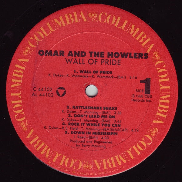 Omar And The Howlers : Wall Of Pride (LP, Album, Car)
