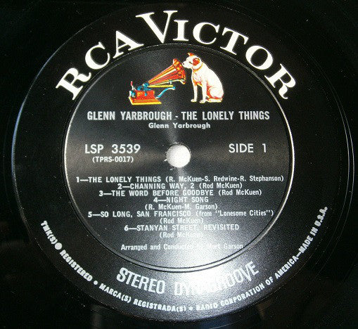 Glenn Yarbrough : The Lonely Things (LP, Hol)