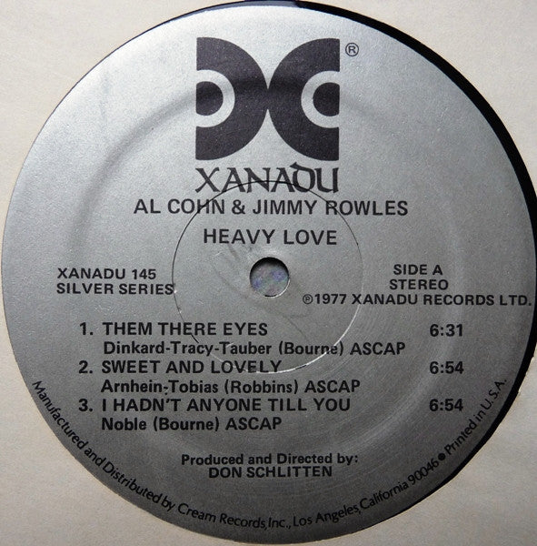 Al Cohn & Jimmy Rowles : Heavy Love (LP, Album)