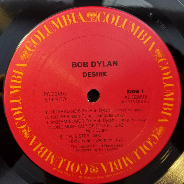 Bob Dylan : Desire (LP, Album, RE)
