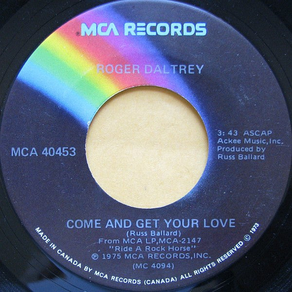 Roger Daltrey : Come And Get Your Love (7", Single)
