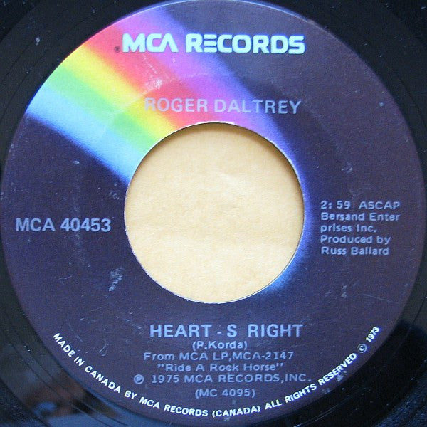 Roger Daltrey : Come And Get Your Love (7", Single)