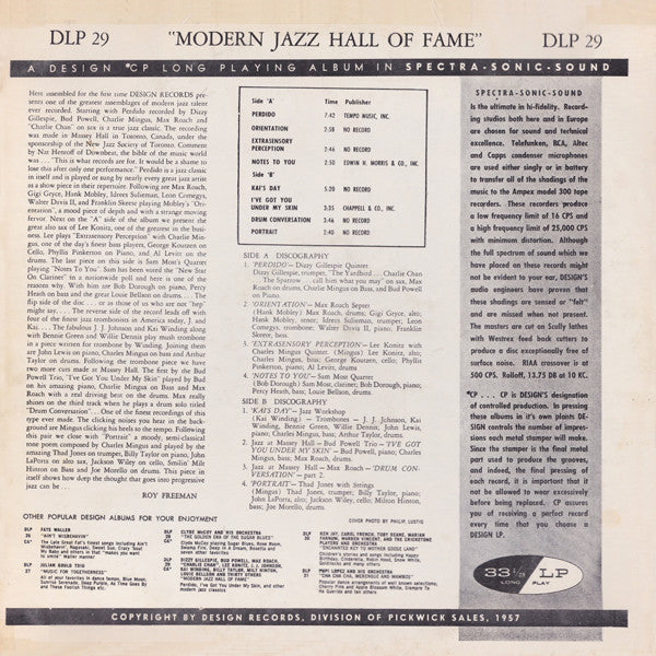 Various : Modern Jazz - Hall Of Fame Volume 1 (LP, Comp, Mono)
