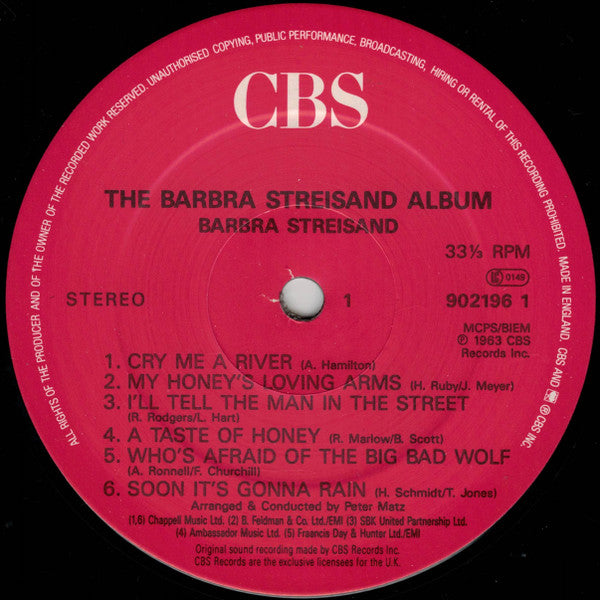 Barbra Streisand : The Barbra Streisand Album (LP, Album, RE)