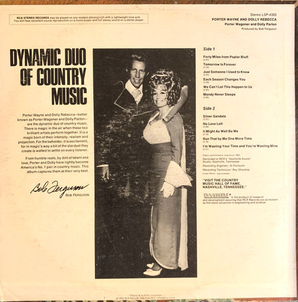 Porter Wagoner And Dolly Parton : Porter Wayne And Dolly Rebecca (LP, Album, Ind)