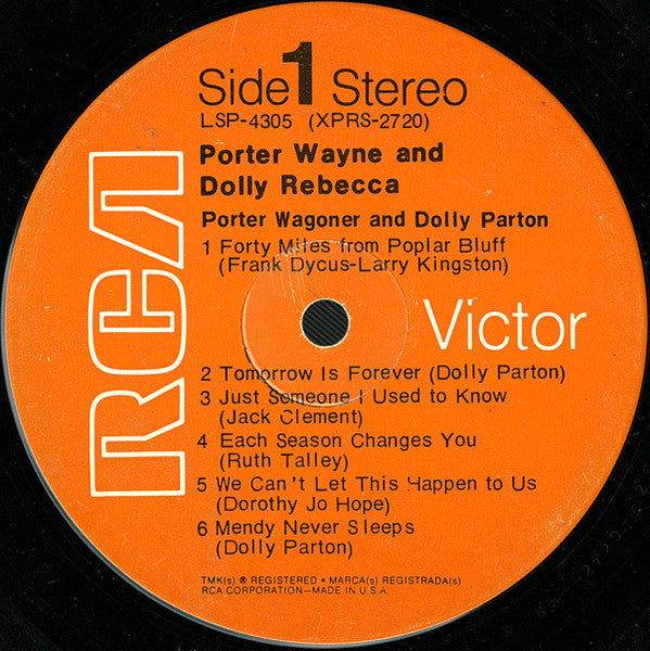 Porter Wagoner And Dolly Parton : Porter Wayne And Dolly Rebecca (LP, Album, Ind)