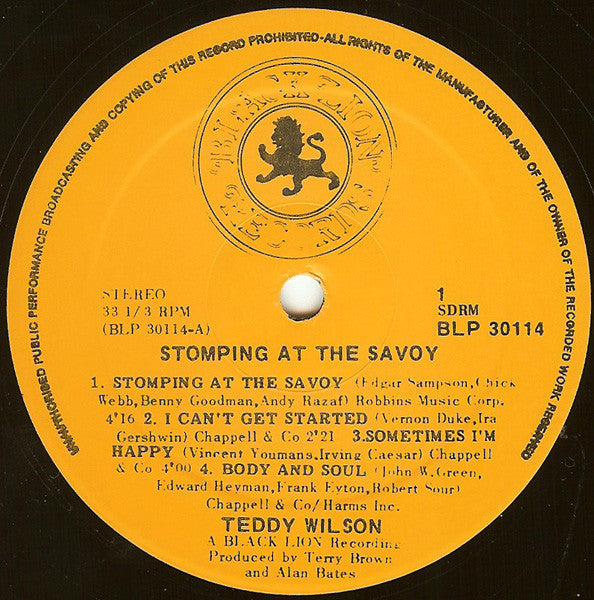 Teddy Wilson : Stomping At The Savoy (LP, Album)