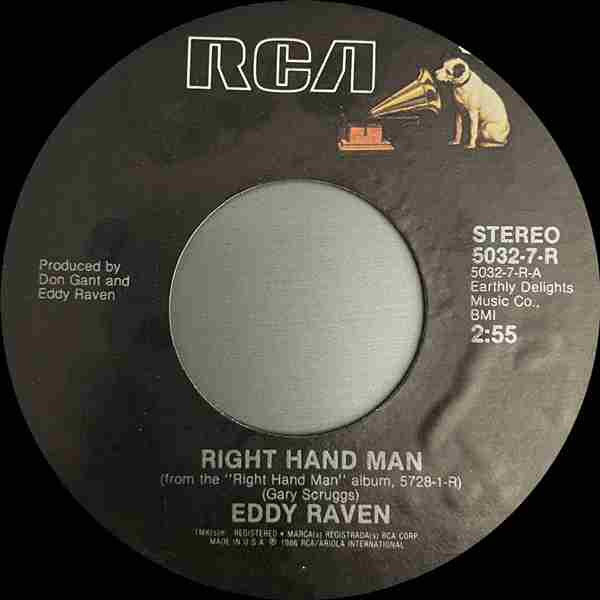 Eddy Raven : Right Hand Man (7", Single, Styrene, Ind)