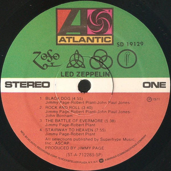 Led Zeppelin : Untitled (LP, Album, RE, SP )