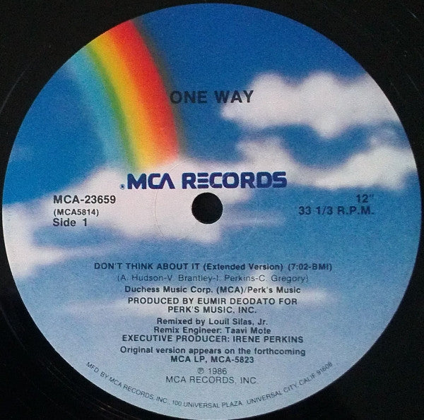 One Way : Don't Think About It (12")