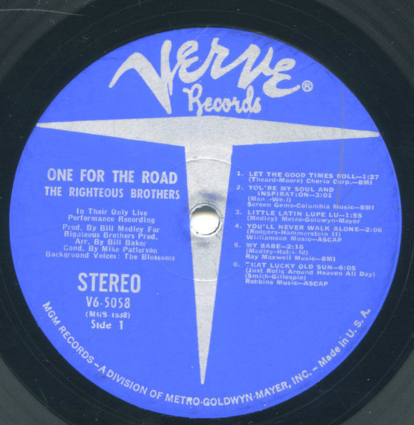 The Righteous Brothers : One For The Road (LP, Album, MGM)