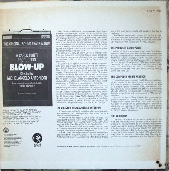 Herbie Hancock : Blow-Up (The Original Sound Track Album) (LP, Album, Mono)