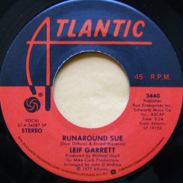 Leif Garrett : Runaround Sue / I Wanna Share A Dream With You (7", Single, Spe)
